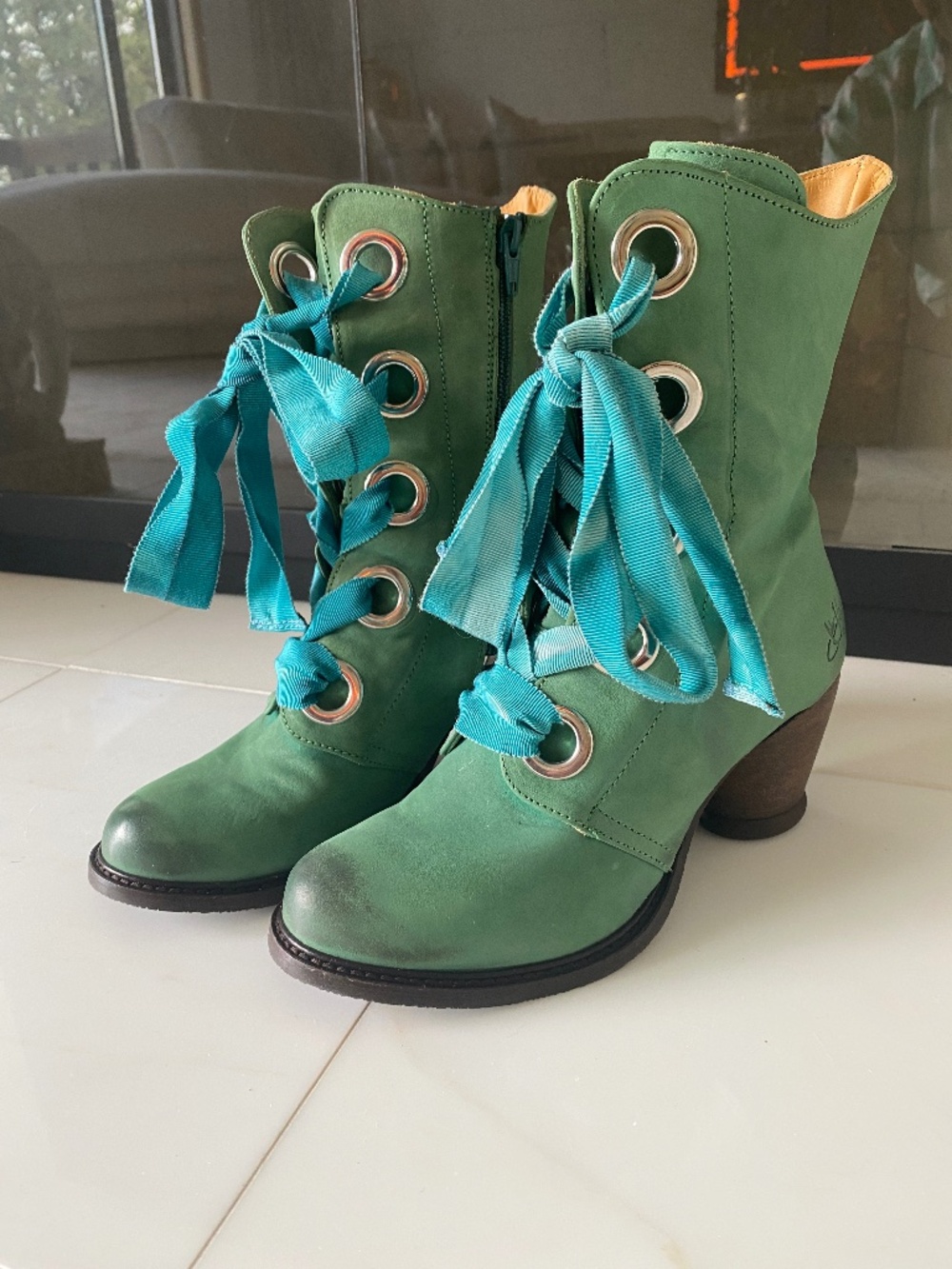 John Fluevog Gladstone Boots – size 6.5 - green - worn only twice